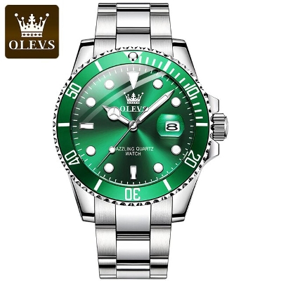 Picture of Olevs 5885 Silver Stainless Steel Analoge Wrist Watch For Men