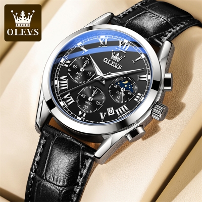 Picture of Olevs 2871 PU Leather Chronograph Wrist Watch For Men