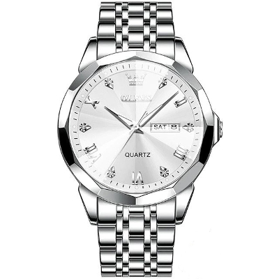 Picture of Olevs 9941 Silver Stainless Steel Analog Wrist Watch For Men