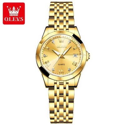 Picture of Olevs 9931 Golden Stainless Steel Analog Wrist Watch For Women