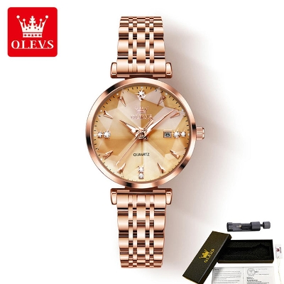 Picture of Olevs 5536  RoseGold Stainless Steel Analouge Wrist Watch For Women
