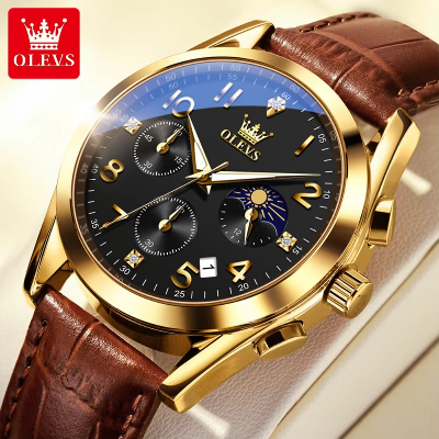 Picture of Olevs 2890L PU Leather Chronograph Wrist Watch For Men