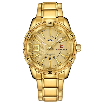 Picture of NAVIFORCE NF9117 Golden Stainless Steel Analog Watch for Men - Golden