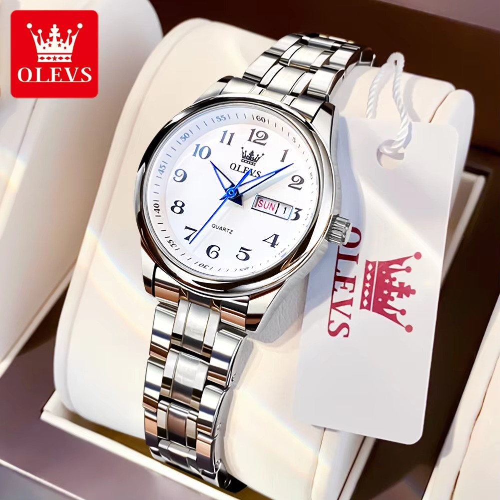 Picture of Olevs 5567 Silver Stainless Steel Analog Wrist Watch For Women