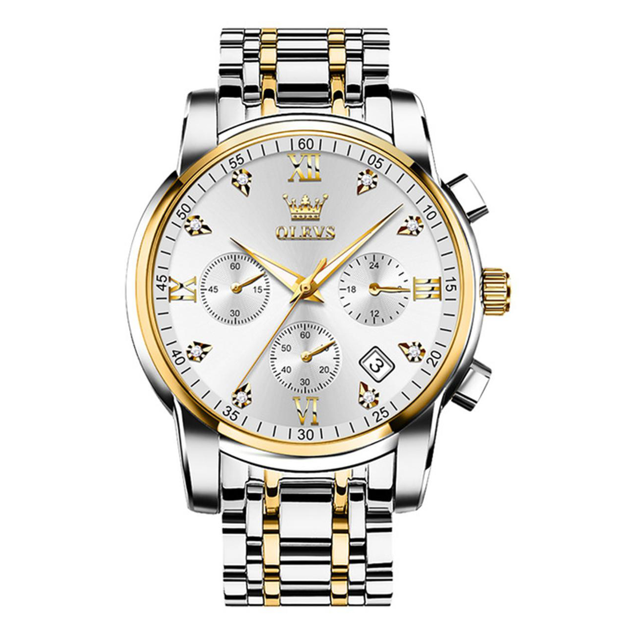 Picture of Olevs 2858 Stainless Steel Chronograph Wrist Watch For Men