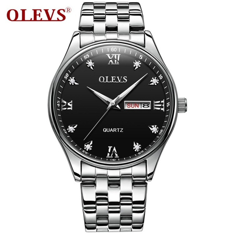 Picture of Olevs 5570 Silver Stainless Steel Analoge Wrist Watch For Men