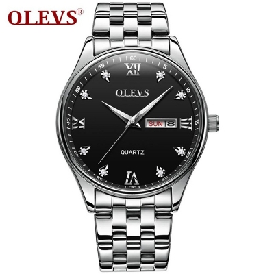 Picture of Olevs 5570 Silver Stainless Steel Analoge Wrist Watch For Men