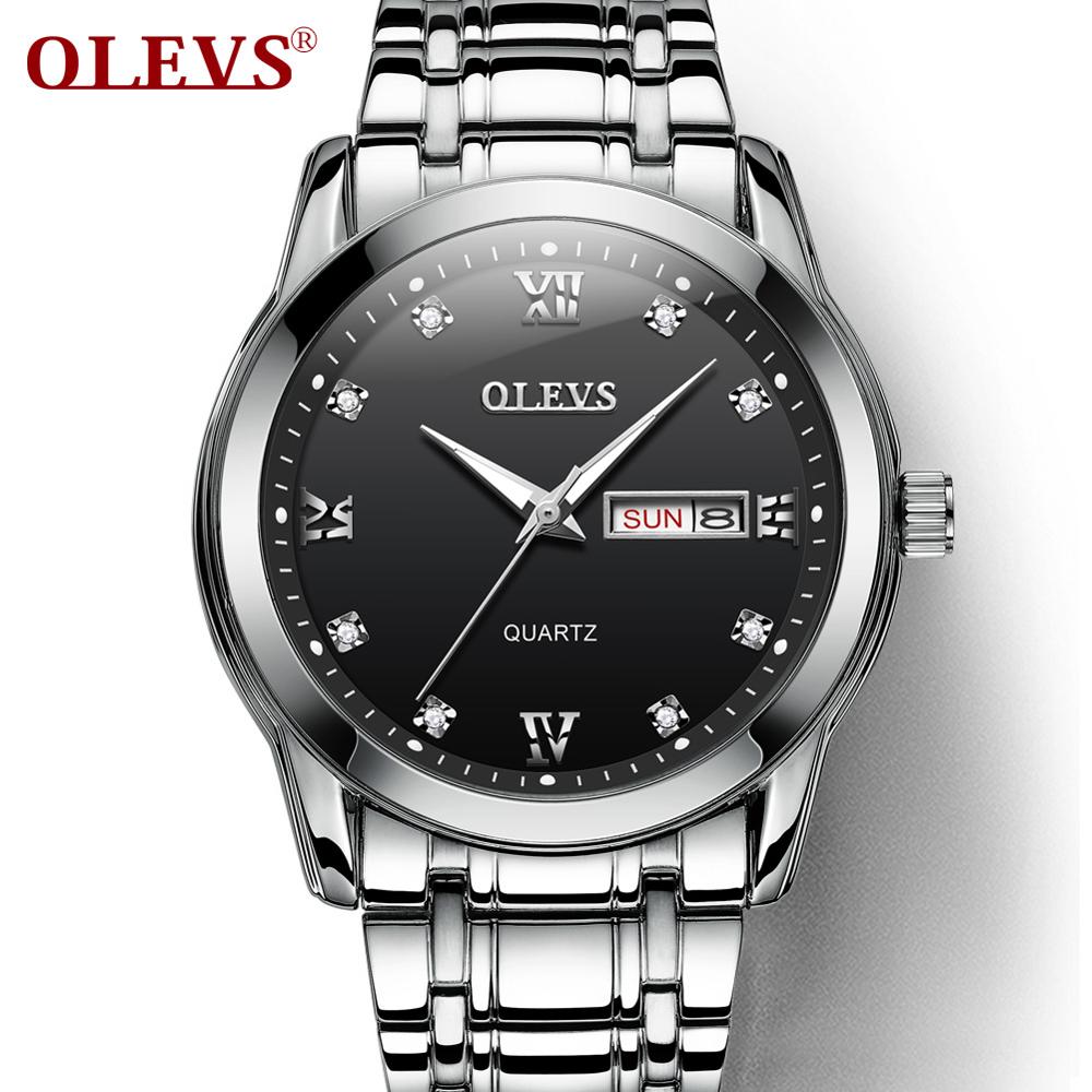 Picture of Olevs 8691 Stainless Steel Analoge Wrist Watch For Men
