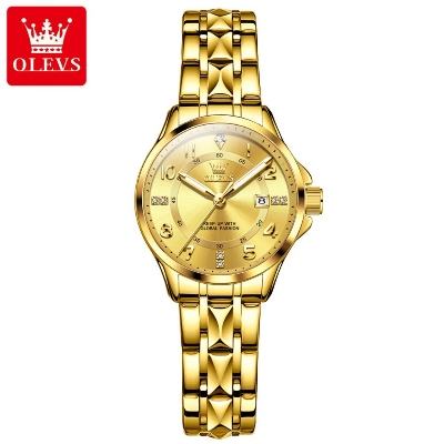 Picture of Olevs 2910L Golden Stainless Steel Analog Wrist Watch For Women