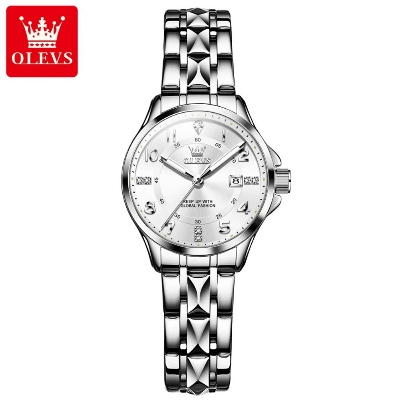 Picture of Olevs 2910L Silver Stainless Steel Analog Wrist Watch For Women