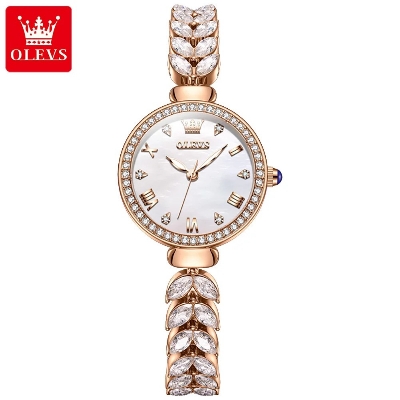Picture of Olevs 9971 RoseGold Stainless Steel Analog Wrist Watch For Women