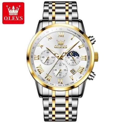 Picture of Olevs 5529 Stainless Steel Chronograph Wrist Watch For Men