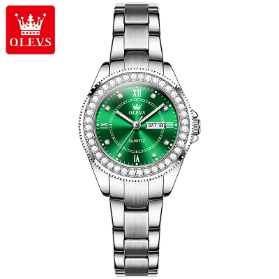 Picture of Olevs 9993 Silver Stainless Steel Analog Wrist Watch For Women