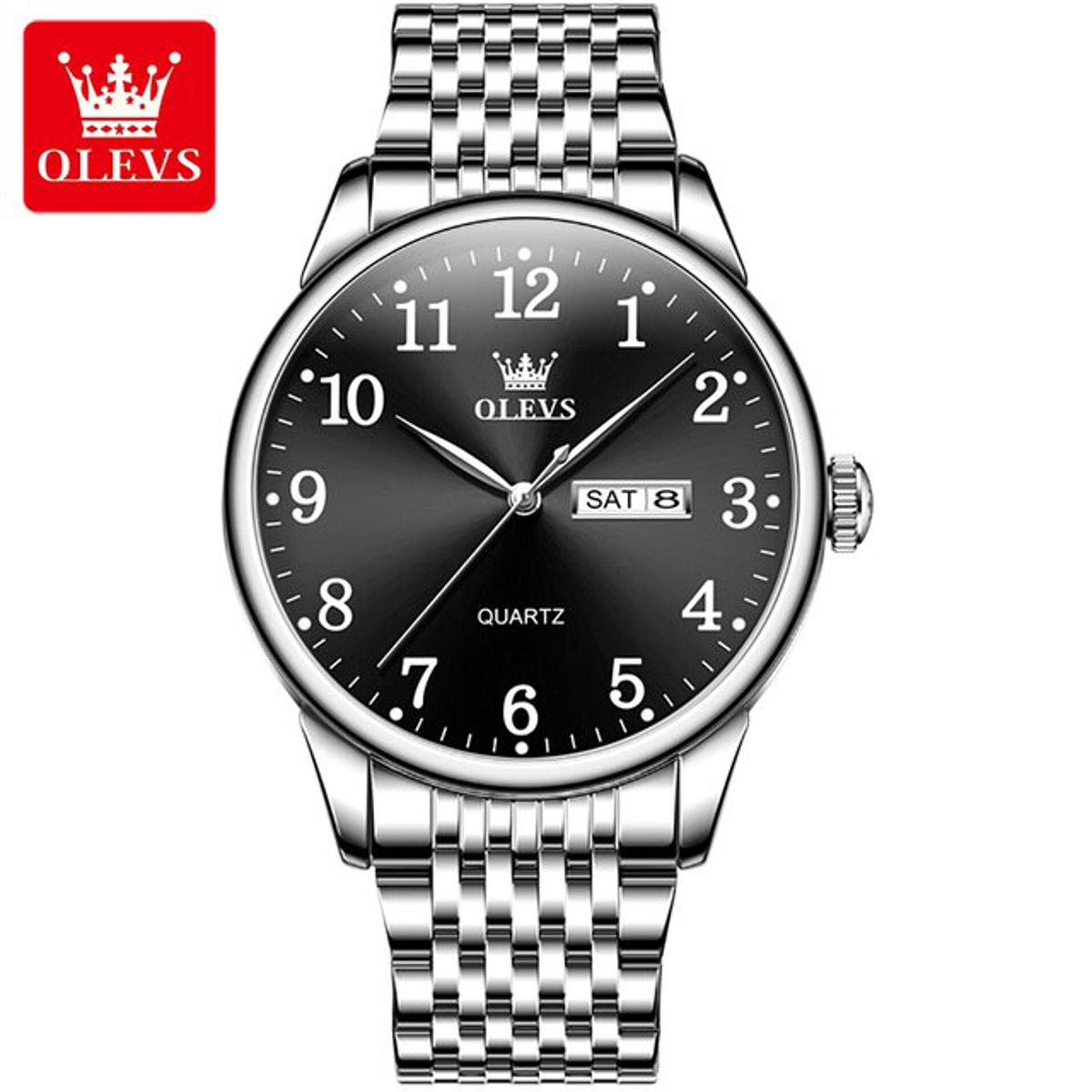 Picture of Olevs 5535S Silver Stainless Steel Analog Wrist Watch For Men