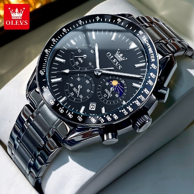 Picture of Olevs 3618 Stainless Steel Chronograph Wrist Watch For Men