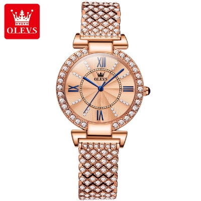 Picture of Olevs 9942 RoseGold Stainless Steel Analog Wrist Watch For Women