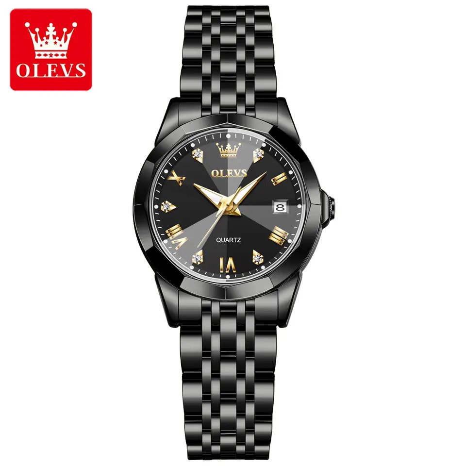 Picture of Olevs 9931 Black Stainless Steel Analog Wrist Watch For Women