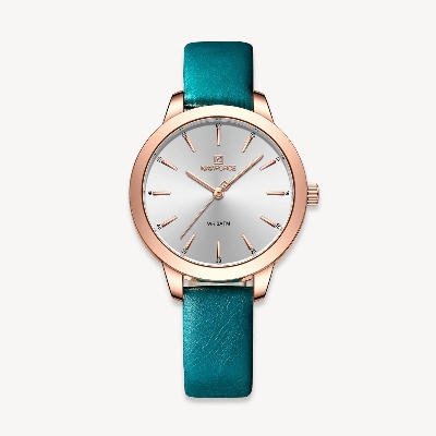 Picture of NAVIFORCE NF5024L Green PU Leather Analog Watch For Women - RoseGold & Green