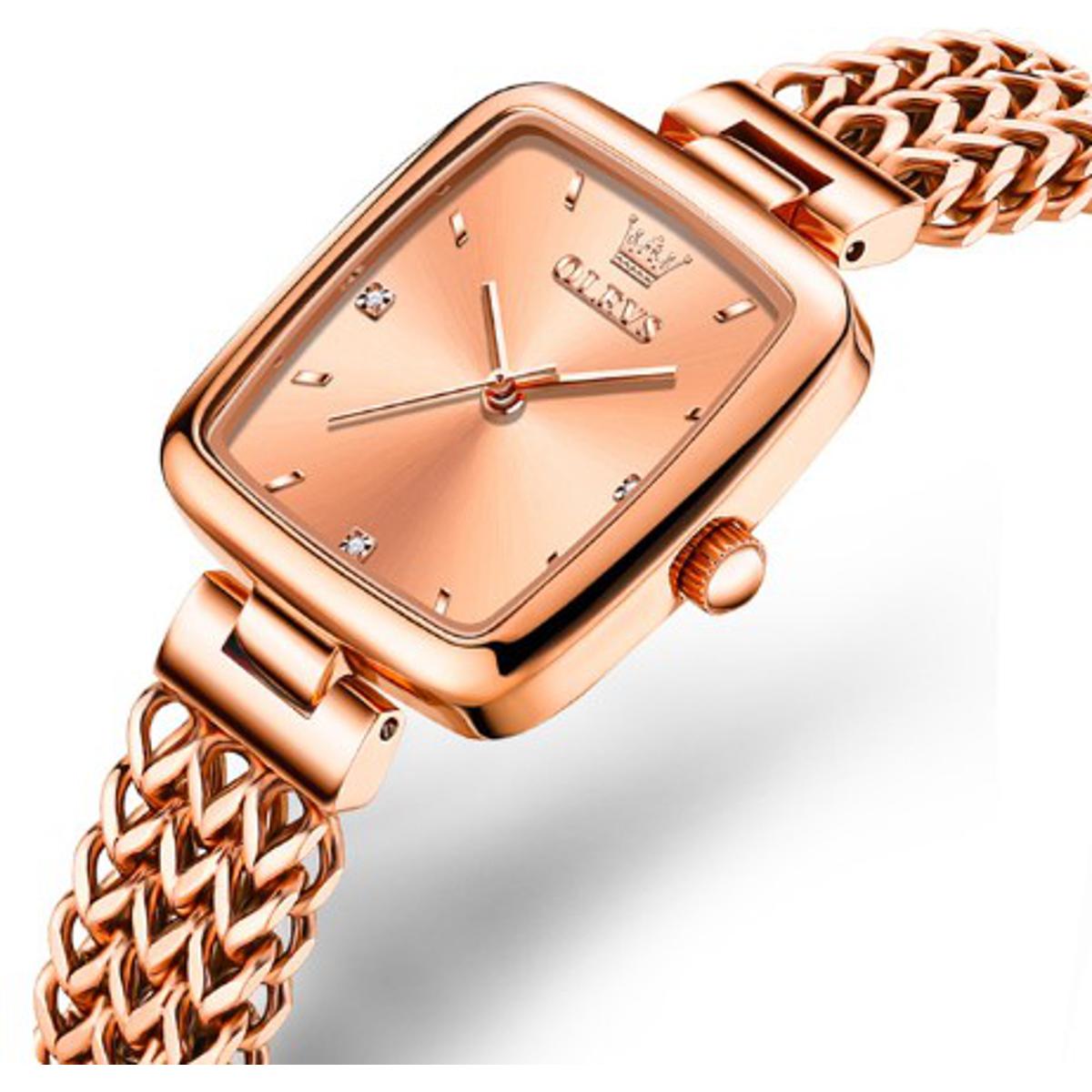 Picture of Olevs 9948 RoseGold Stainless Steel Analog Wrist Watch For Women