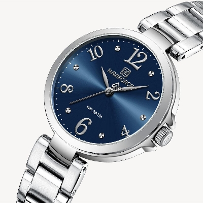 Picture of NAVIFORCE NF5031 Silver Stainless Steel Analog Watch For Women - Royal Blue & Silver