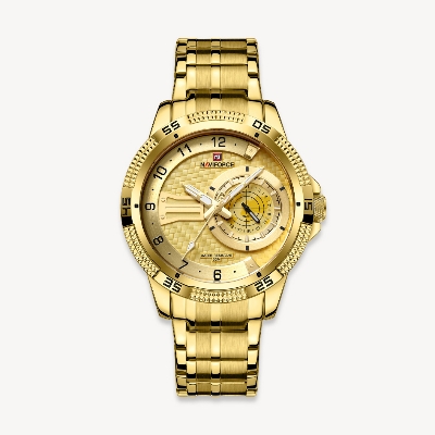 Picture of NAVIFORCE NF9206 Golden Stainless Steel Chronograph Watch For Men - Golden