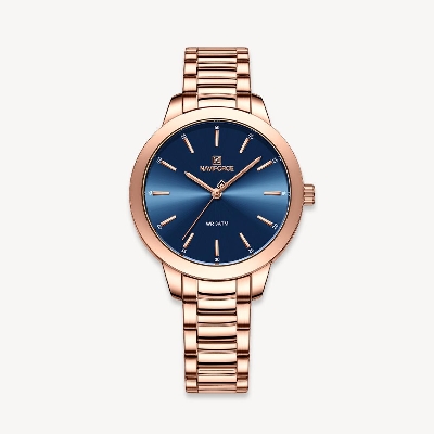 Picture of NAVIFORCE NF5025 RoseGold Stainless Steel Analog Watch For Women - Royal Blue & RoseGold