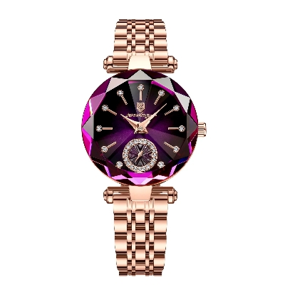 Picture of Poedagar PO719 RoseGold Stainless Steel Analog Wrist Watch For Women - Pink & RoseGold
