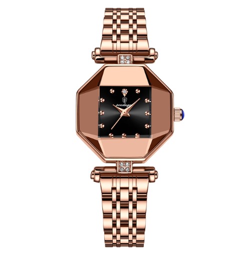 Picture of Poedagar PO368S RoseGold Stainless Steel Analog Wrist Watch For Women - Black & RoseGold 
