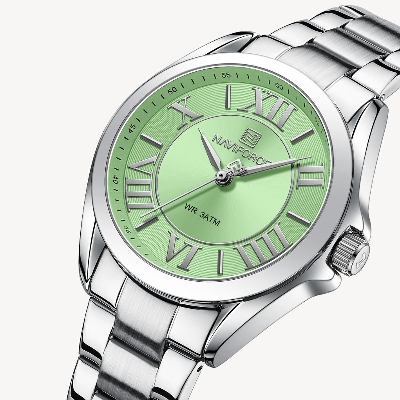 Picture of NAVIFORCE NF5037 Silver Stainless Steel Analog Watch For Women - Green & Silver