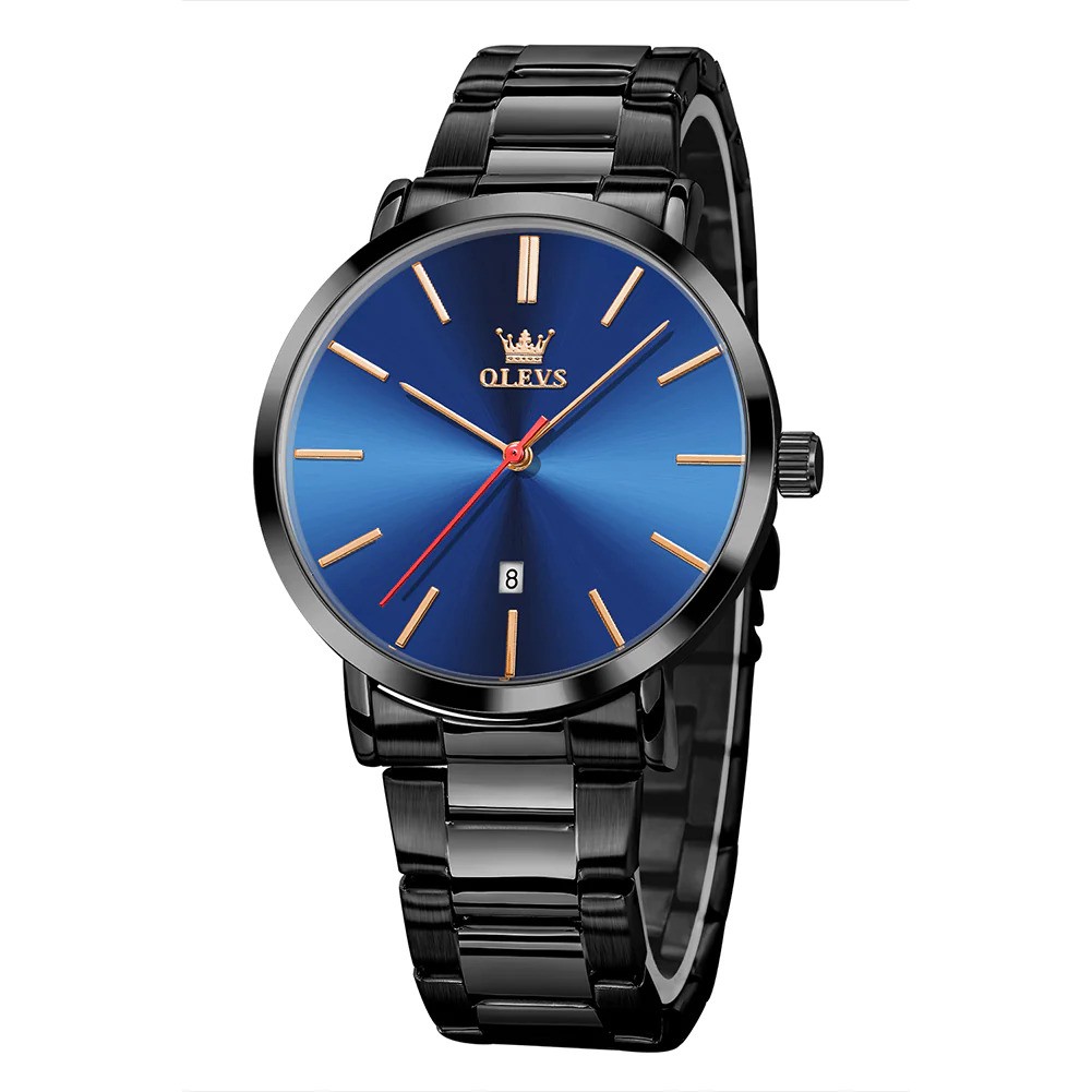 Picture of Olevs 701 Black Stainless Steel Analog Wrist Watch For Men