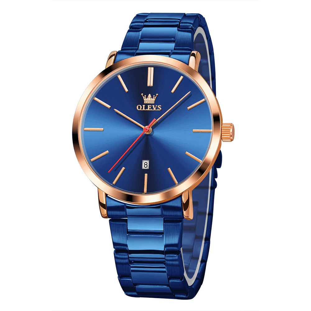 Picture of Olevs 701 RoyalBlue Stainless Steel Analog Wrist Watch For Men