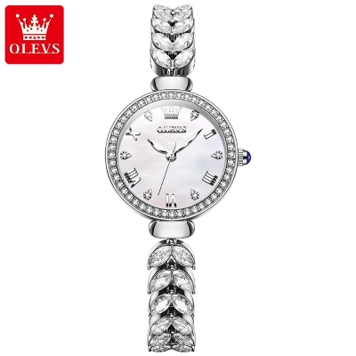 Picture of Olevs 9971 Silver Stainless Steel Analog Wrist Watch For Women