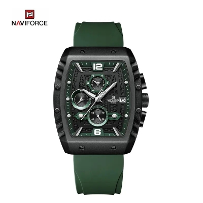 Picture of NAVIFORCE 8025 Quartz Colorful Silicone with Square Case Chronograph Sport Wrist Watch For Men