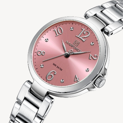 Picture of NAVIFORCE NF5031 Silver Stainless Steel Analog Watch For Women - Pink & Silver