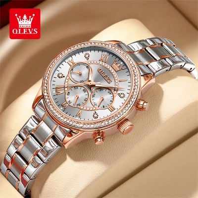 Picture of Olevs TY715 Stainless Steel Chronograph Wrist Watch For Women
