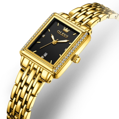 Picture of Olevs 9995 Golden Stainless Steel Analog Wrist Watch For Women