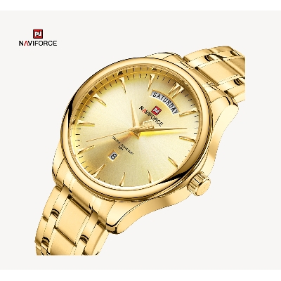 Picture of NAVIFORCE NF9213 Golden Stainless Steel Analog Watch For Men - Golden