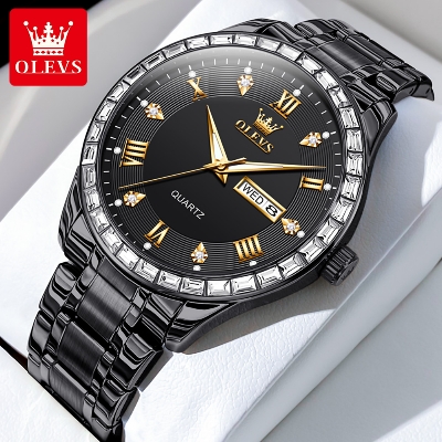 Picture of Olevs 9906 Stainless Steel Analoge Wrist Watch For Men