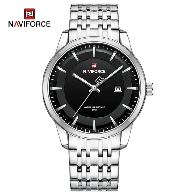 Picture of NAVIFORCE NF9228S Stainless Steel Waterproof Men’s Watch – Silver & Black