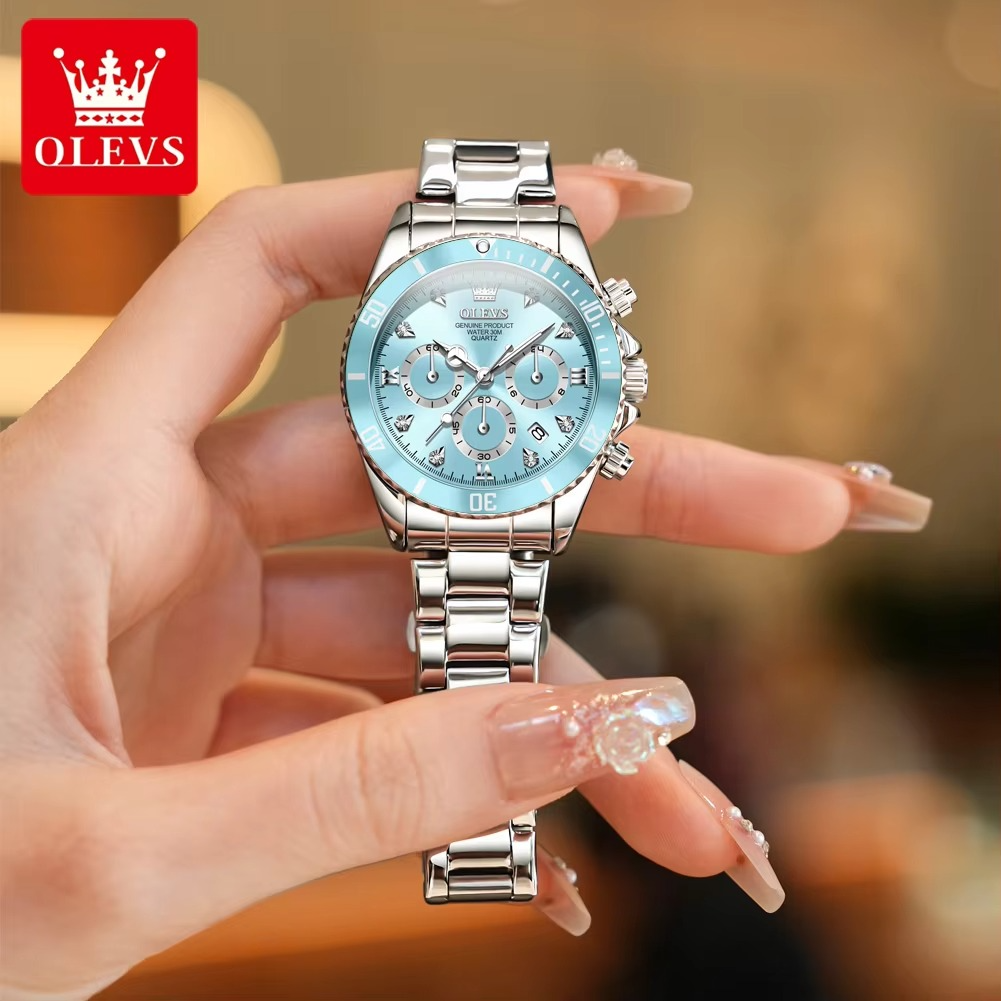 Picture of Olevs 5632 Stainless Steel Chronograph Wrist Watch For Women