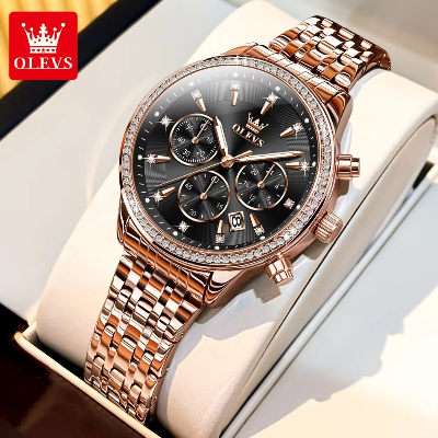 Picture of Olevs 5582 Stainless Steel Chronograph Wrist Watch For Women