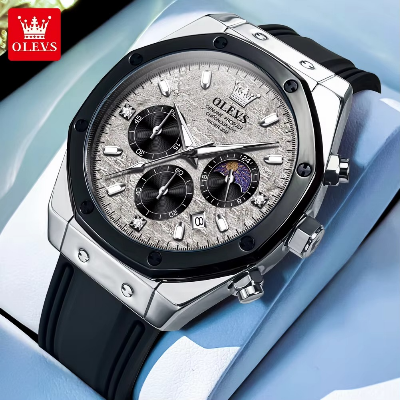 Picture of Olevs 9911 TPU Silicone Chronograph Wrist Watch For Men