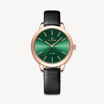 Picture of NAVIFORCE NF5024 Black PU Leather Analog Watch For Women - Green & Black