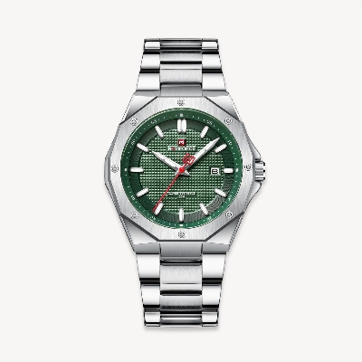 Picture of NAVIFORCE NF9200 Silver Stainless Steel Analog Watch For Men - Green & Silver