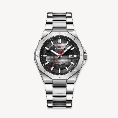 Picture of NAVIFORCE NF9200 Silver Stainless Steel Analog Watch For Men - Black & Silver