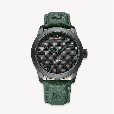 Picture of NAVIFORCE NF9202 Green PU Leather Analog Watch For Men - Black & Green