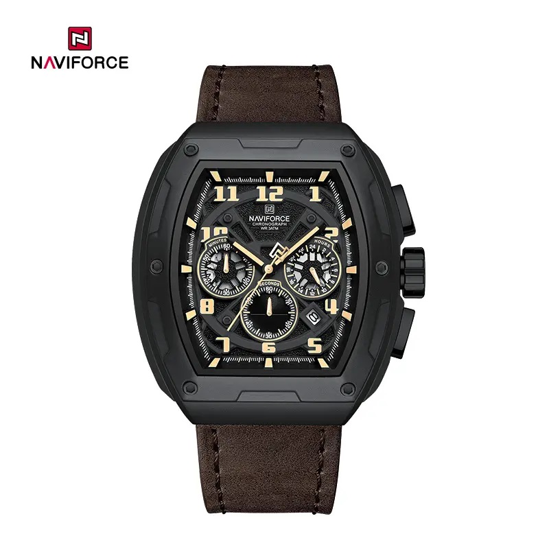 Picture of NAVIFORCE NF8053 Brand Watch for Men Chronograph Genuine Leather Fashion Waterproof Quartz