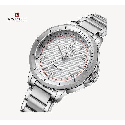 Picture of NAVIFORCE NF5021 Silver Stainless Steel Analog Watch For Women - White & Silver