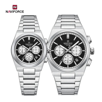 Picture of NAVIFORCE NF8048 Classic Stylish Timeless Love Chronograph Stainless Steel Strap Couples Watches