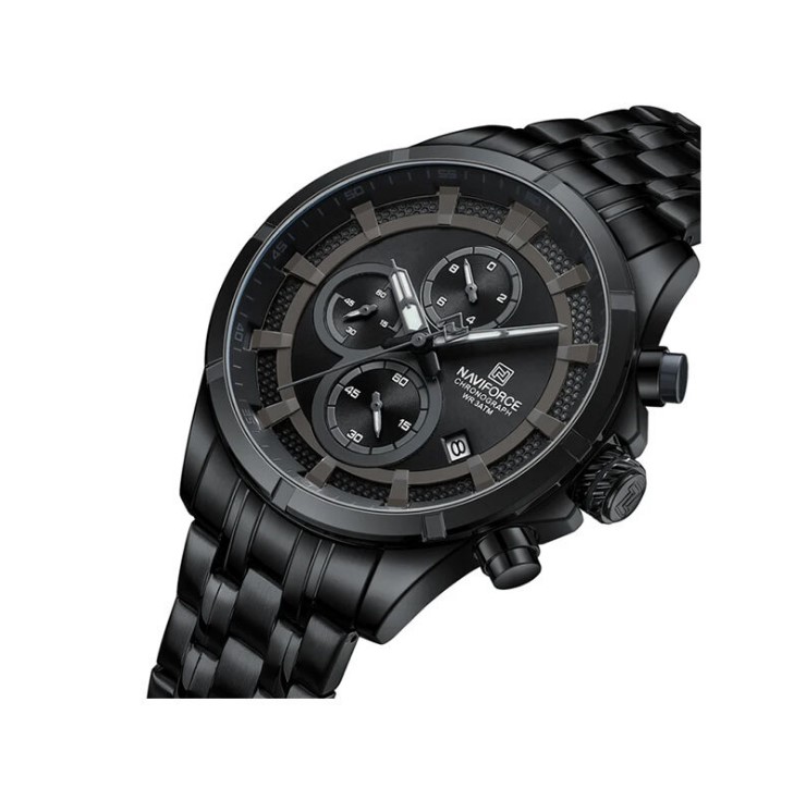 Picture of Naviforce NF8046S Stainless Steel Chronograph Watch For Men’s - Black & Grey
